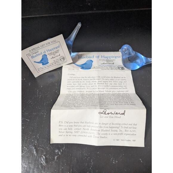 Bluebird of Happiness 2 pc set, certificate of authenticity - Picture 4 of 5